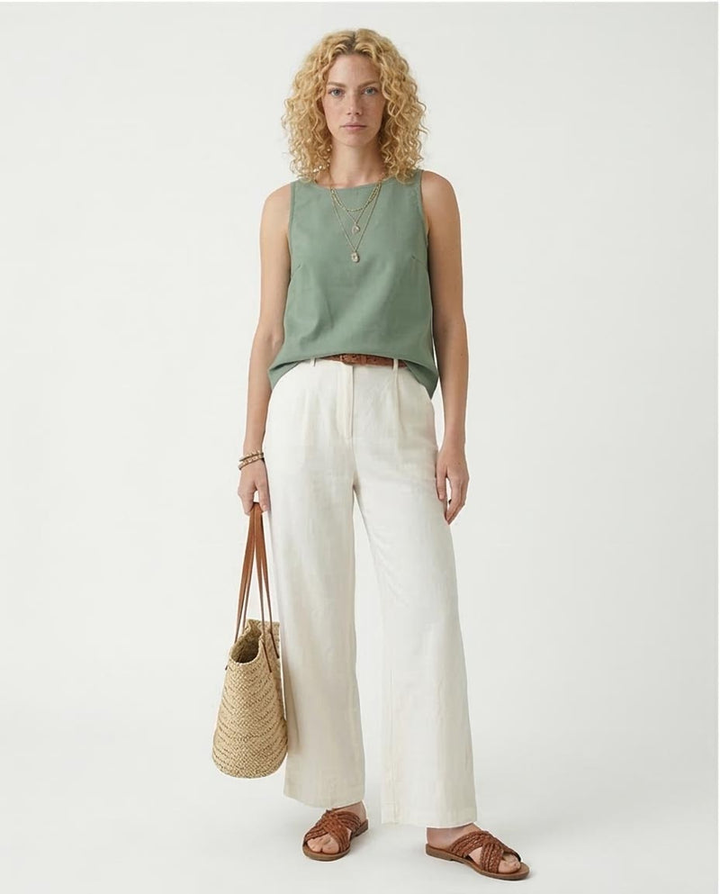 - Ravin Women's Sage Green Sleeveless Shell Top - R211291