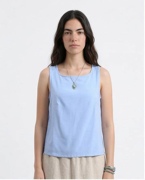 Ravin Women’s Sleeveless Square Neck Shell Top – Cornflower Blue - R211292