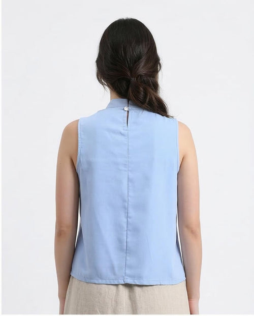 Ravin Women’s Sleeveless Square Neck Shell Top – Cornflower Blue - R211292