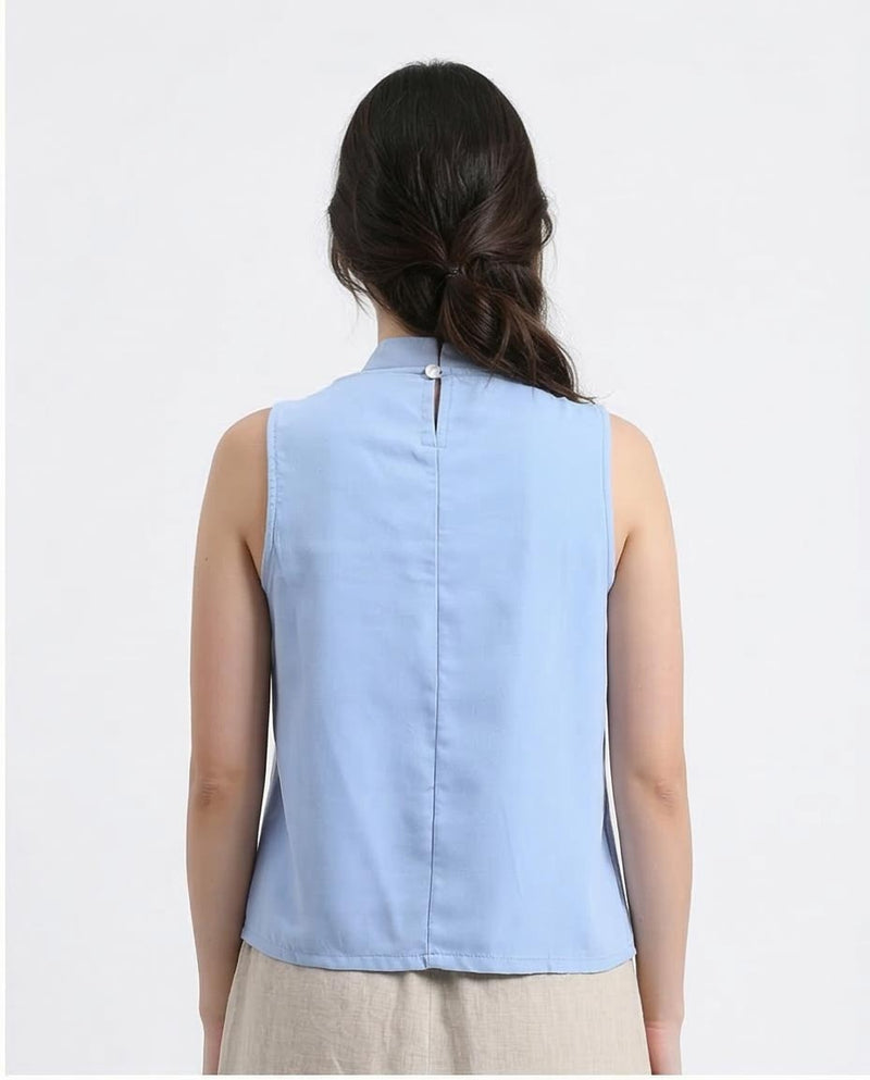 Ravin Women’s Sleeveless Square Neck Shell Top – Cornflower Blue - R211292