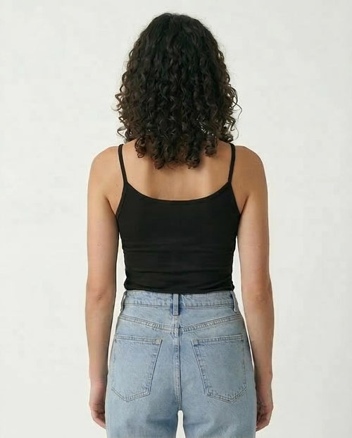 Ravin Ribbed Spaghetti Strap Camisole – The Essential Layering Tank in Black - R211294