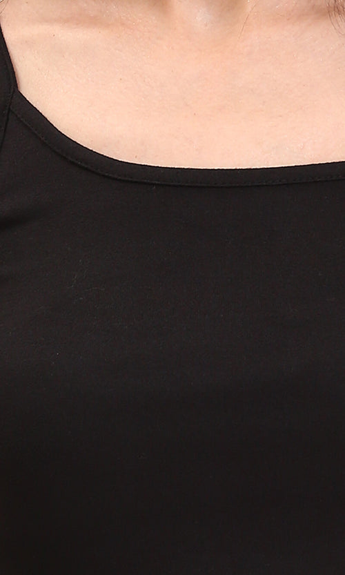 Ravin Ribbed Spaghetti Strap Camisole – The Essential Layering Tank in Black - R211294