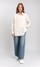 R211295 - Solid Long Shirt with Classic Collar - Beige