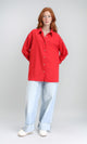 R211298 - Solid Long Shirt with Classic Collar - Red