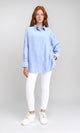 R211299 - Solid Long Shirt with Classic Collar - Baby Blue