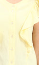 R211300 - Ruffled Sleeveless Buttoned Blouse - Yellow