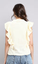 R211302 - Ruffled Sleeveless Buttoned Blouse - Light Yellow