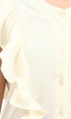 R211302 - Ruffled Sleeveless Buttoned Blouse - Light Yellow