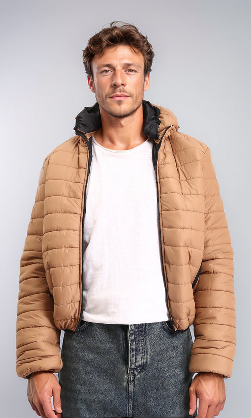 R211341 - Coziness Regular Fit Puffer Jacket - Camel