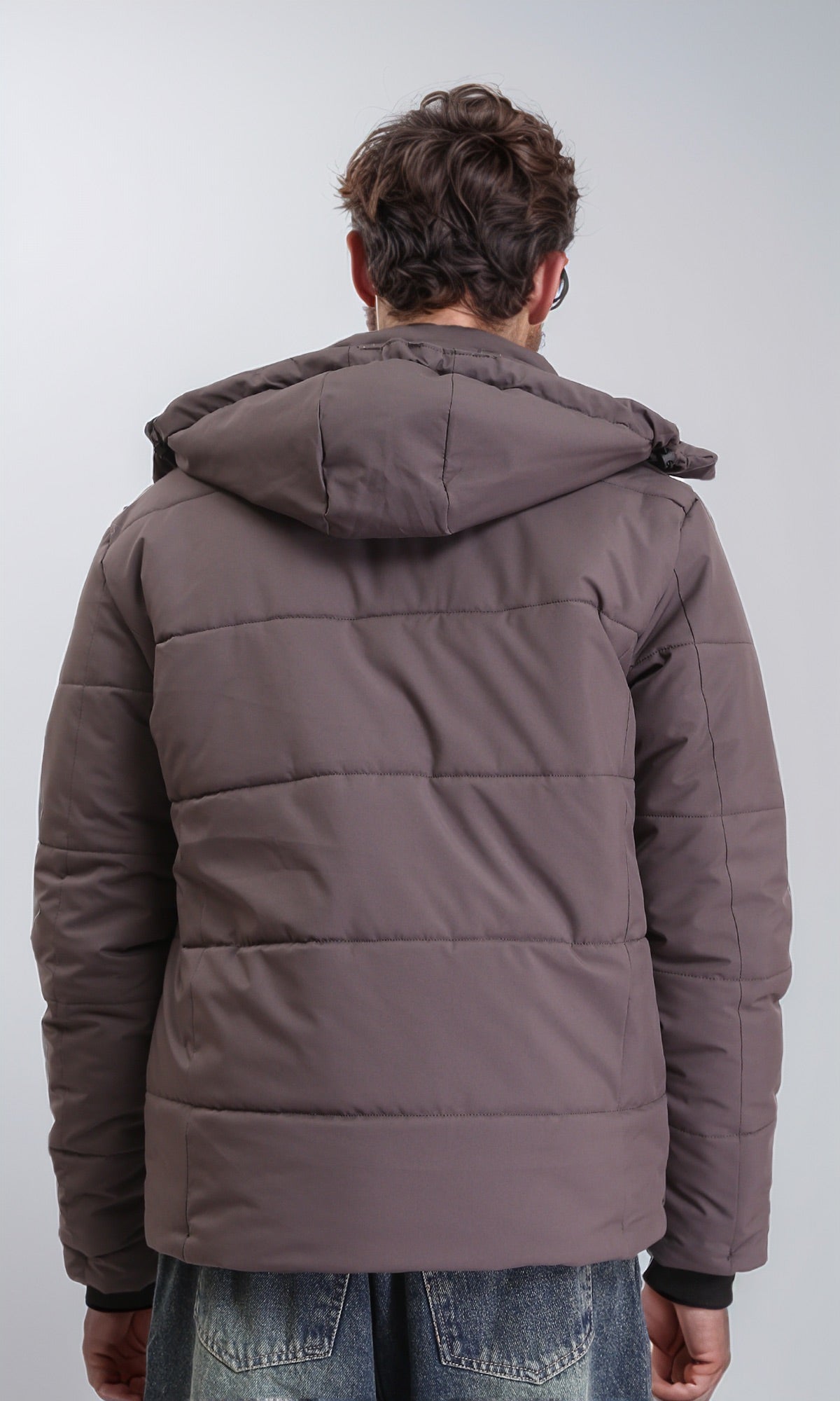 Dark Grey Hooded Waterproof Casual Jacket - R211345