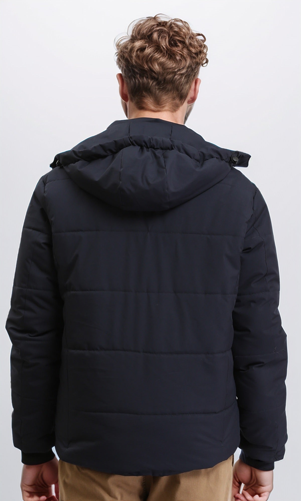 Dark Navy Waterproof Hooded Puffer Jacket - R211347