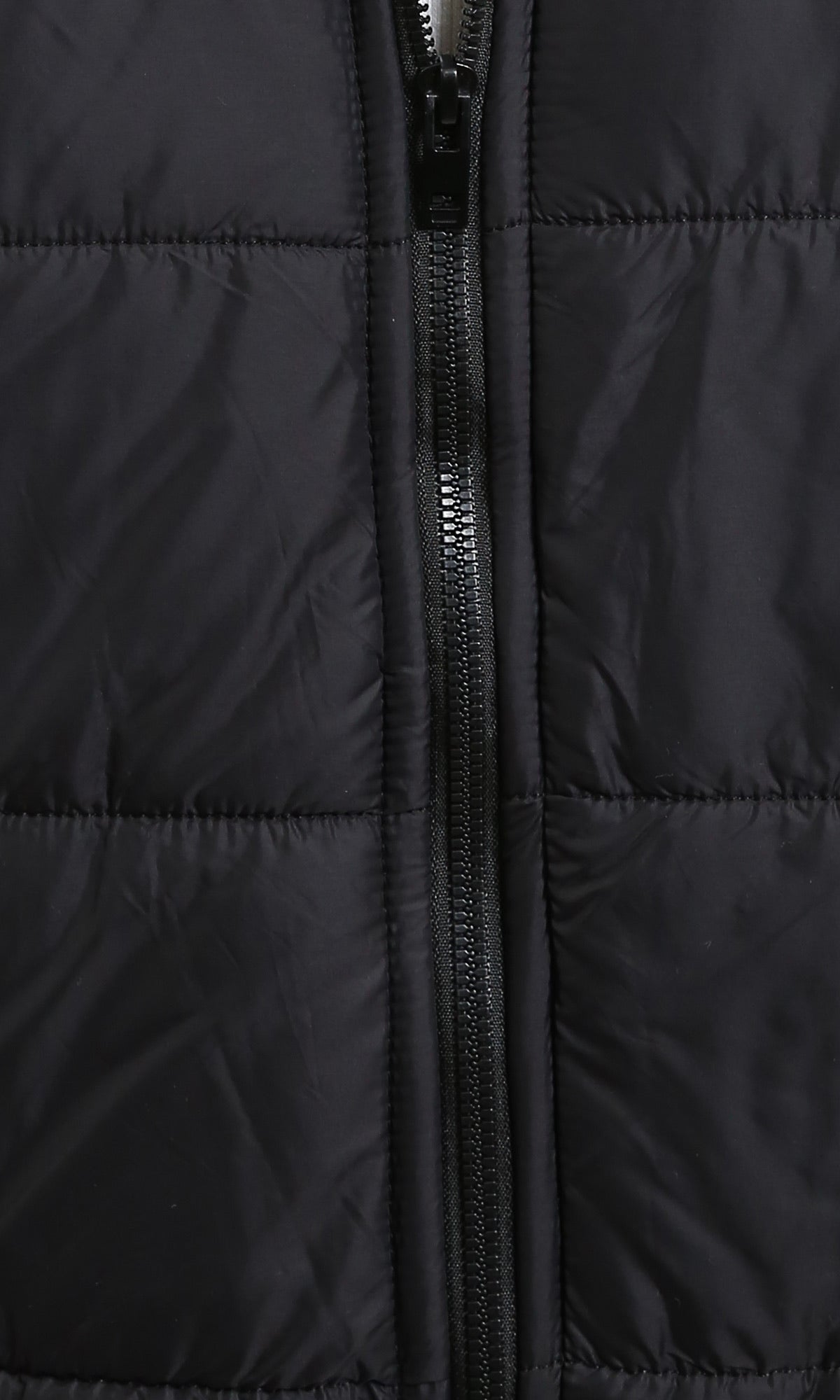 R211350 - Front Zip-Up Winter Quilted Jacket - Black