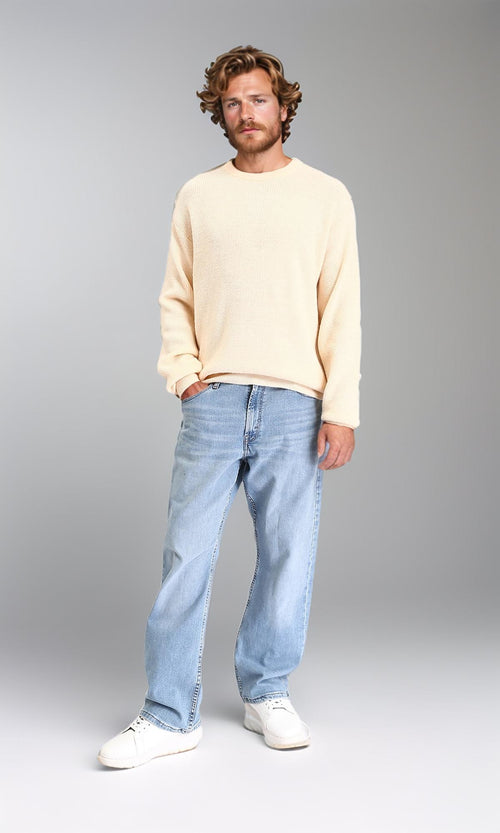 R211357 - Long Sleeves Slip On Knitted Pullover - Pastel Yellow