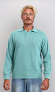 R211364 - Long Sleeves Ribbed Winter Pullover - Dark Mint