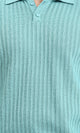 R211364 - Long Sleeves Ribbed Winter Pullover - Dark Mint