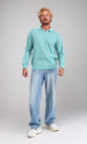 R211364 - Long Sleeves Ribbed Winter Pullover - Dark Mint