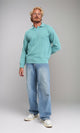R211364 - Long Sleeves Ribbed Winter Pullover - Dark Mint