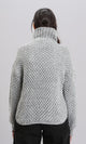 R211374 - Chunky Knit Pullover with High-Neck - Dark Grey