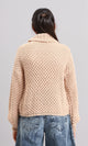 R211377 - Chunky Knit Pullover with High-Neck - Nude