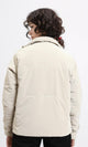 R211479 - Long Sleeves Solid Bomber Jacket - Light Beige