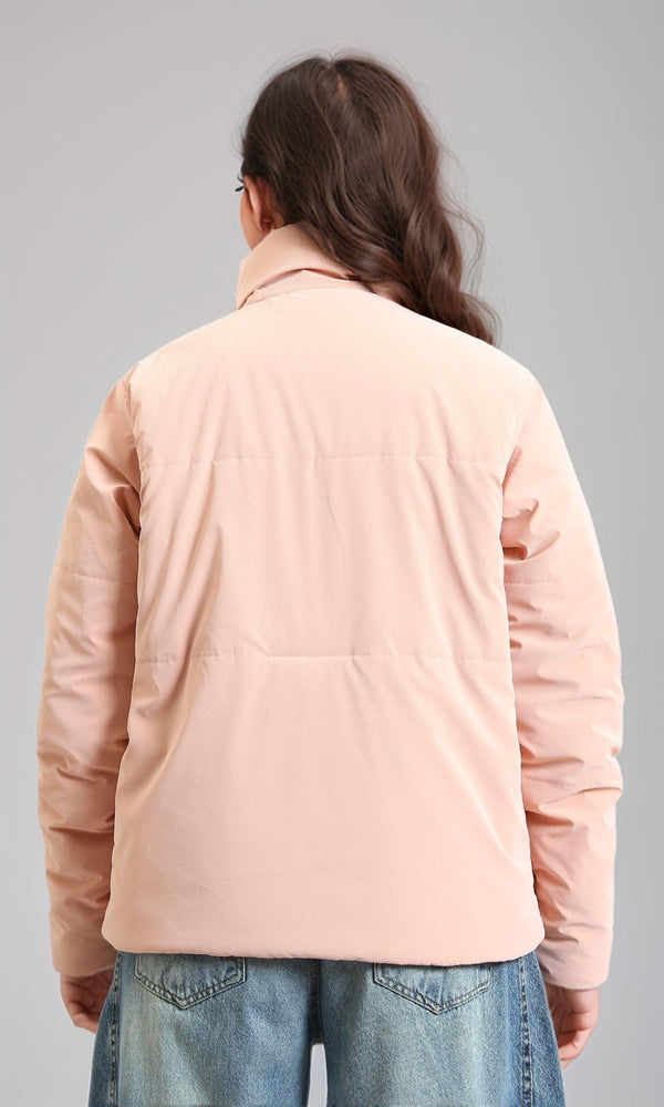 R211480 - Stand Collar Bomber Zipped Jacket - Light Simon