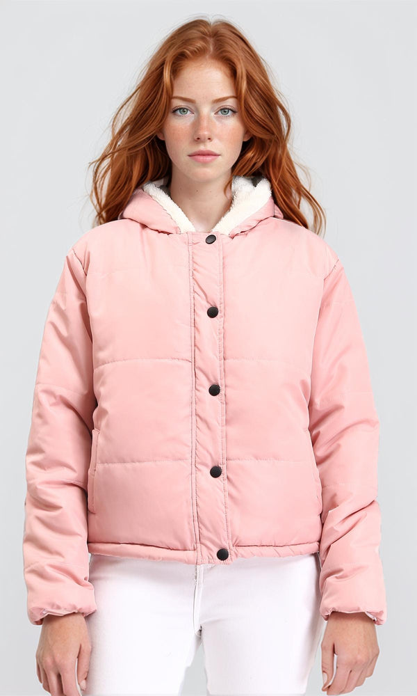 R211497 - Fur Hooded Neck Puffer Jacket - Simon