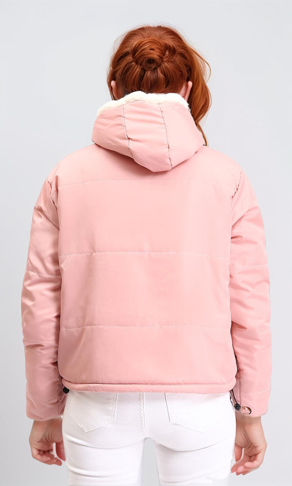 R211497 - Fur Hooded Neck Puffer Jacket - Simon