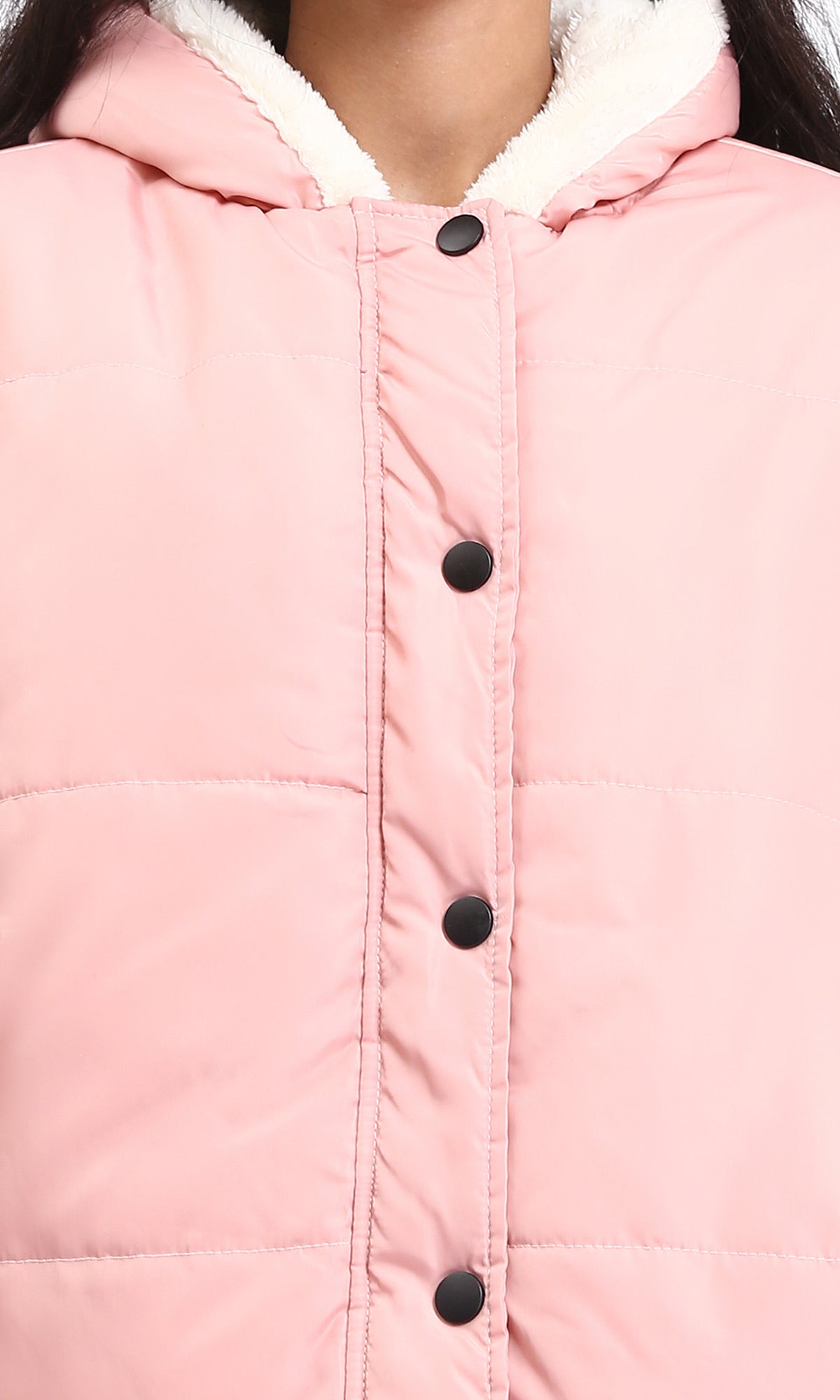 R211497 - Fur Hooded Neck Puffer Jacket - Simon