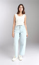 R211613 - High-Waist Straight Leg Jeans - Light Blue