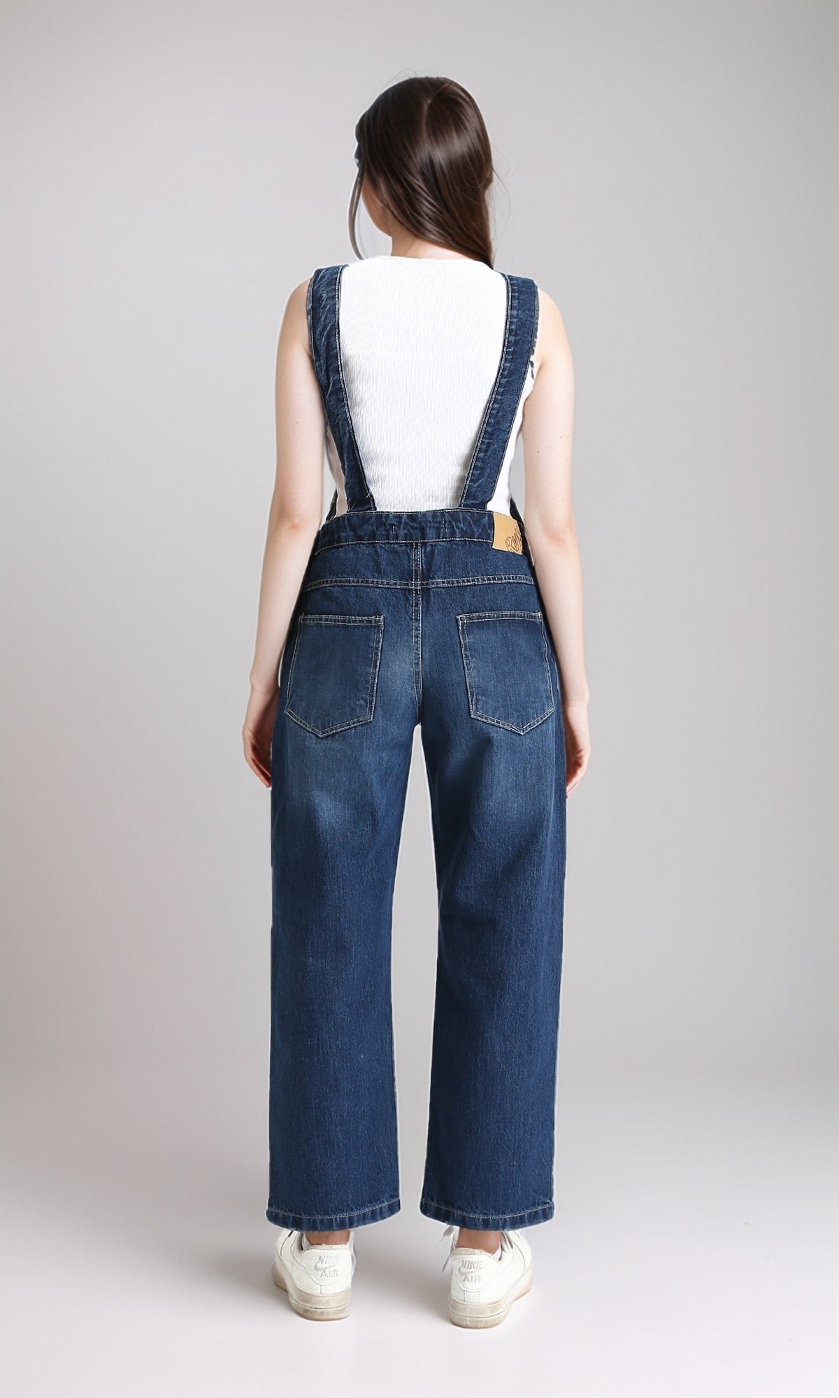 Essential Dark Wash Wide-Leg Denim Overalls