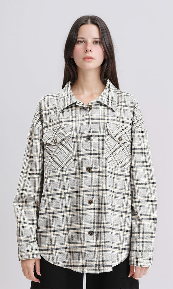 R211663 - Tartan Long Sleeves Buttoned Shirt - Multicolor