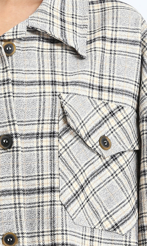 R211663 - Tartan Long Sleeves Buttoned Shirt - Multicolor