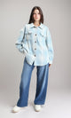 R211664 - Tartan Long Sleeves Buttoned Shirt - Sky Blue & Beige