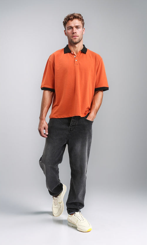 R211716 - Elbow Sleeves Pique Polo Shirt - Hot Orange
