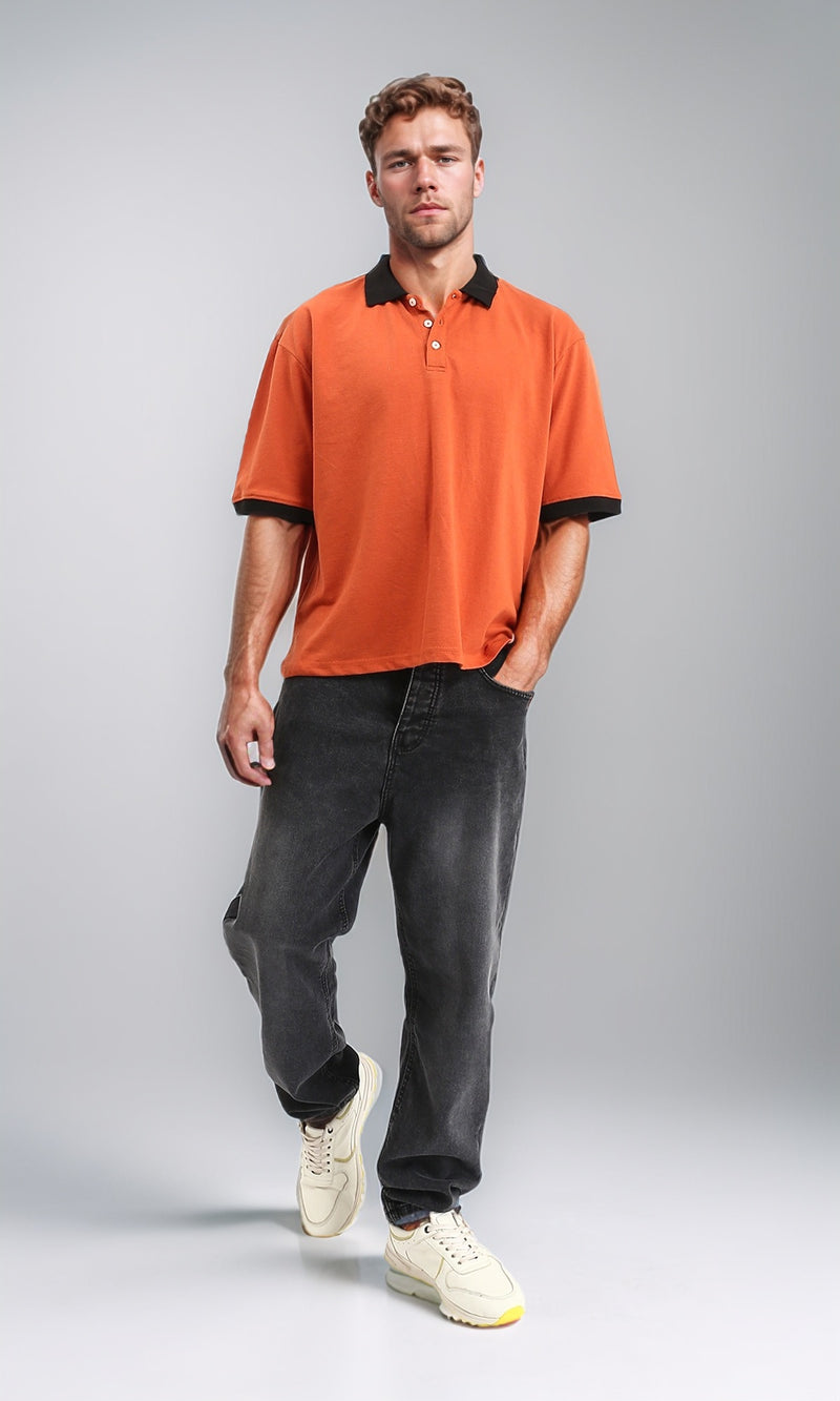 R211716 - Elbow Sleeves Pique Polo Shirt - Hot Orange