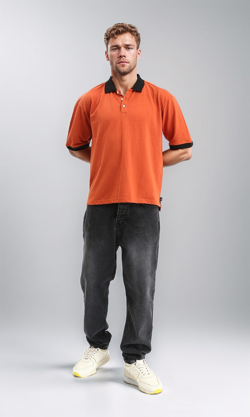 R211716 - Elbow Sleeves Pique Polo Shirt - Hot Orange