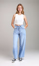 R211718 - Casual Straight-Leg Solid Jeans - Light Blue