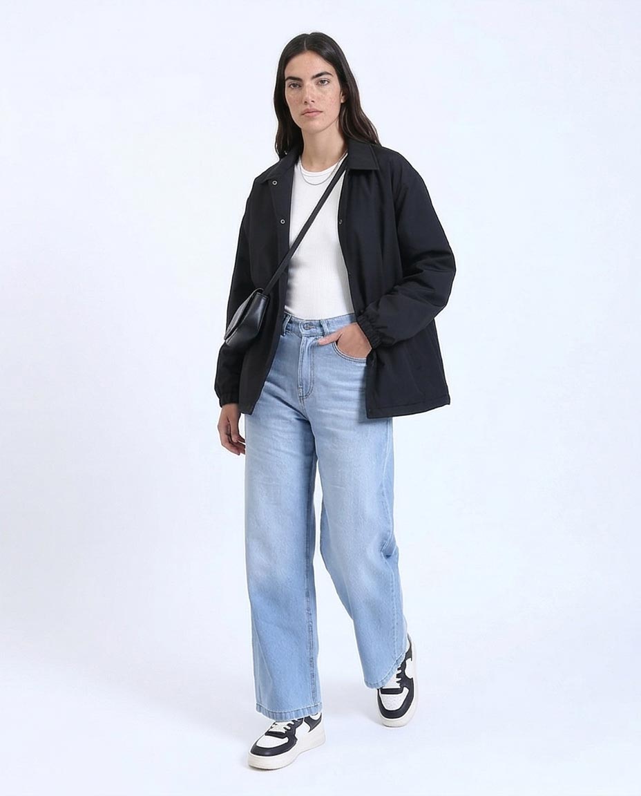 Ravin High-Waisted Wide-Leg Denim Jeans in Light Blue - R211718