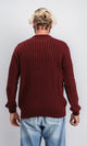 R211733 - Knitted Round Neck Winter Pullover - Burgundy