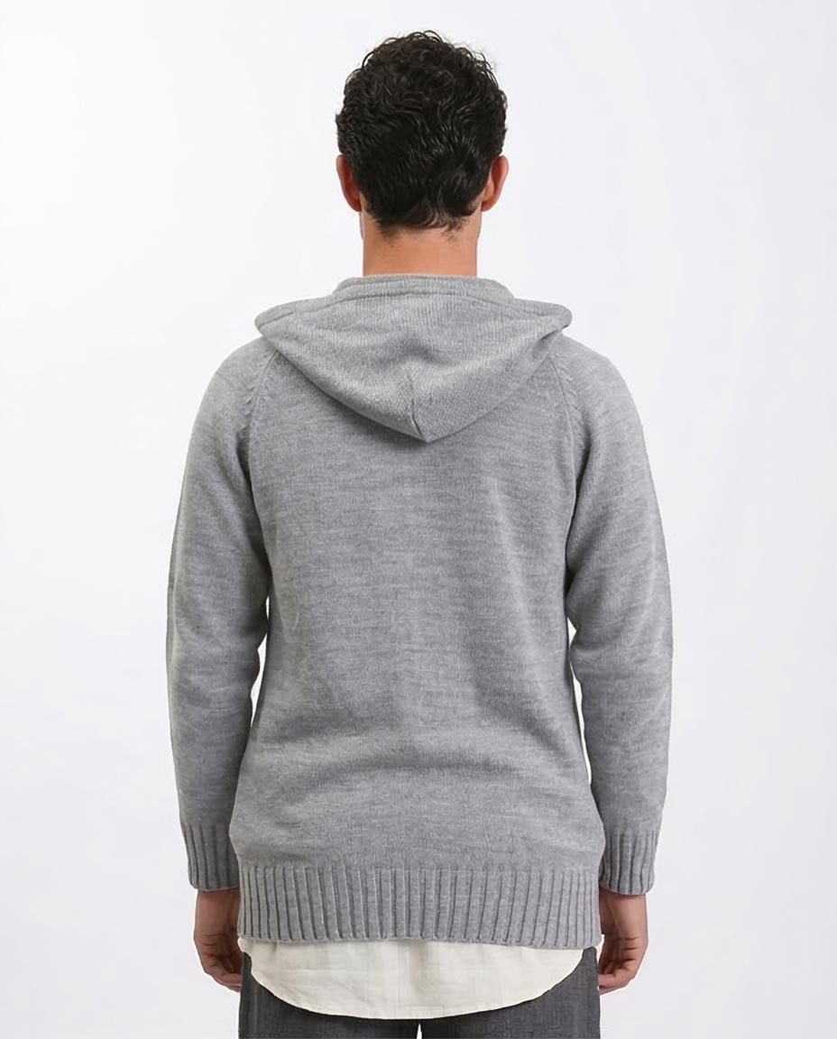 Ravin Men’s Raglan Knit Zip-Up Hoodie – Heather Grey - R211740