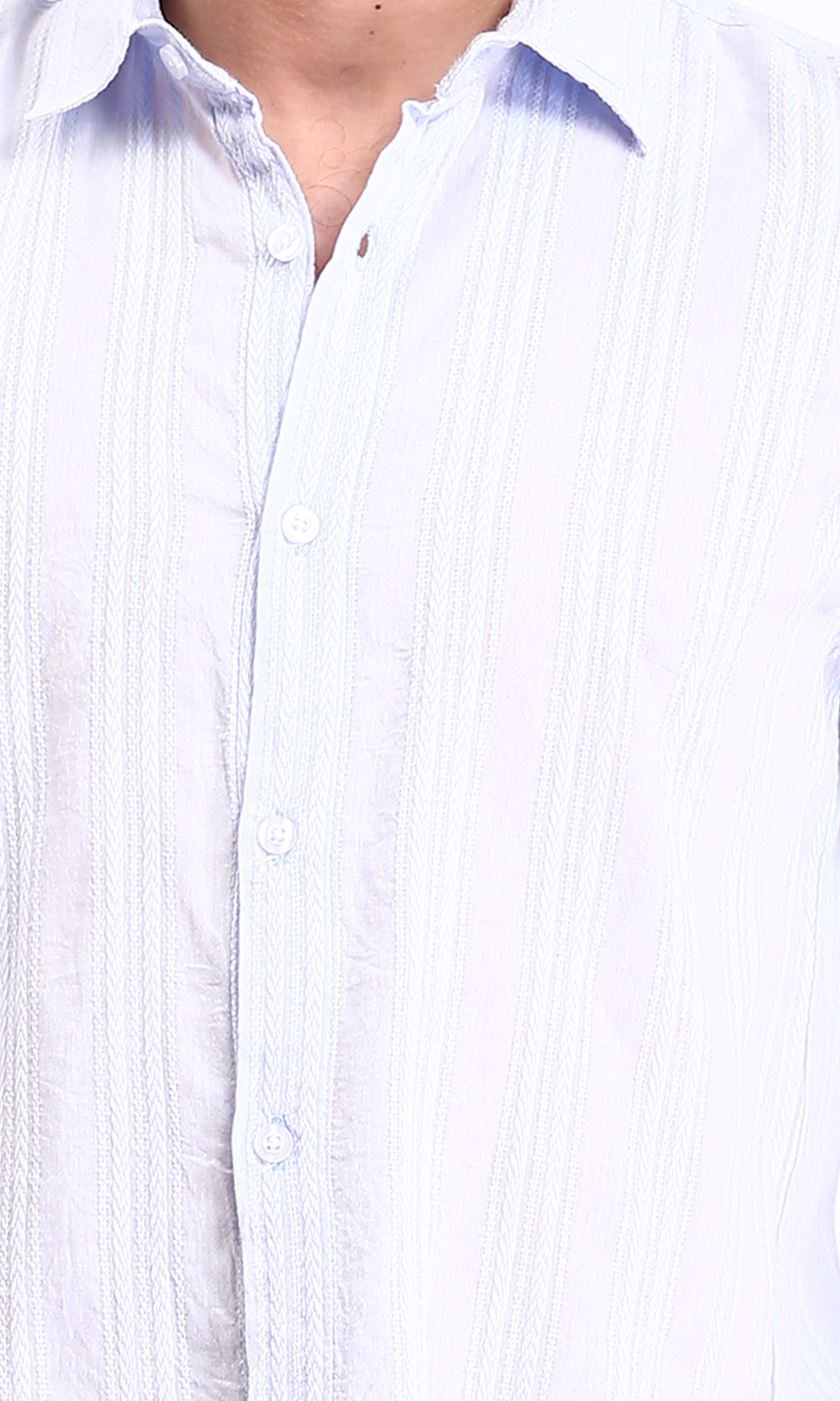 R211745 - Short Sleeves Lightweight Cotton Shirt - Pastel Blue