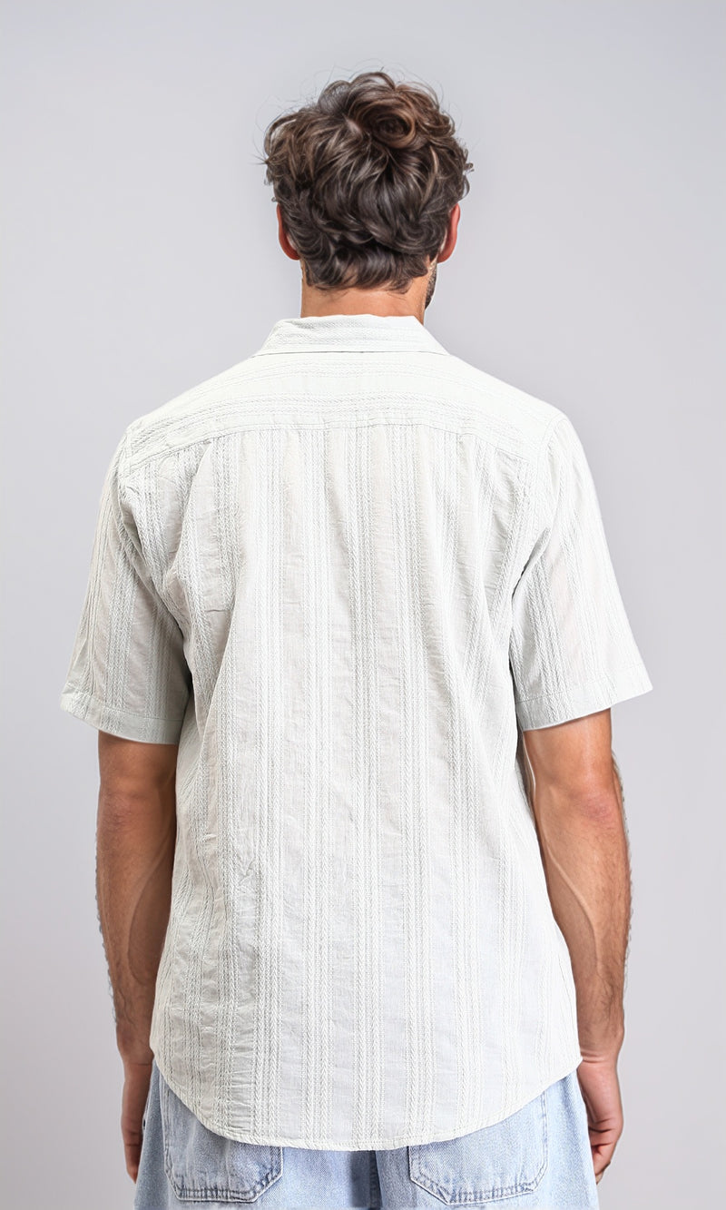 R211746 - Short Sleeves Lightweight Cotton Shirt - Pastel Olive