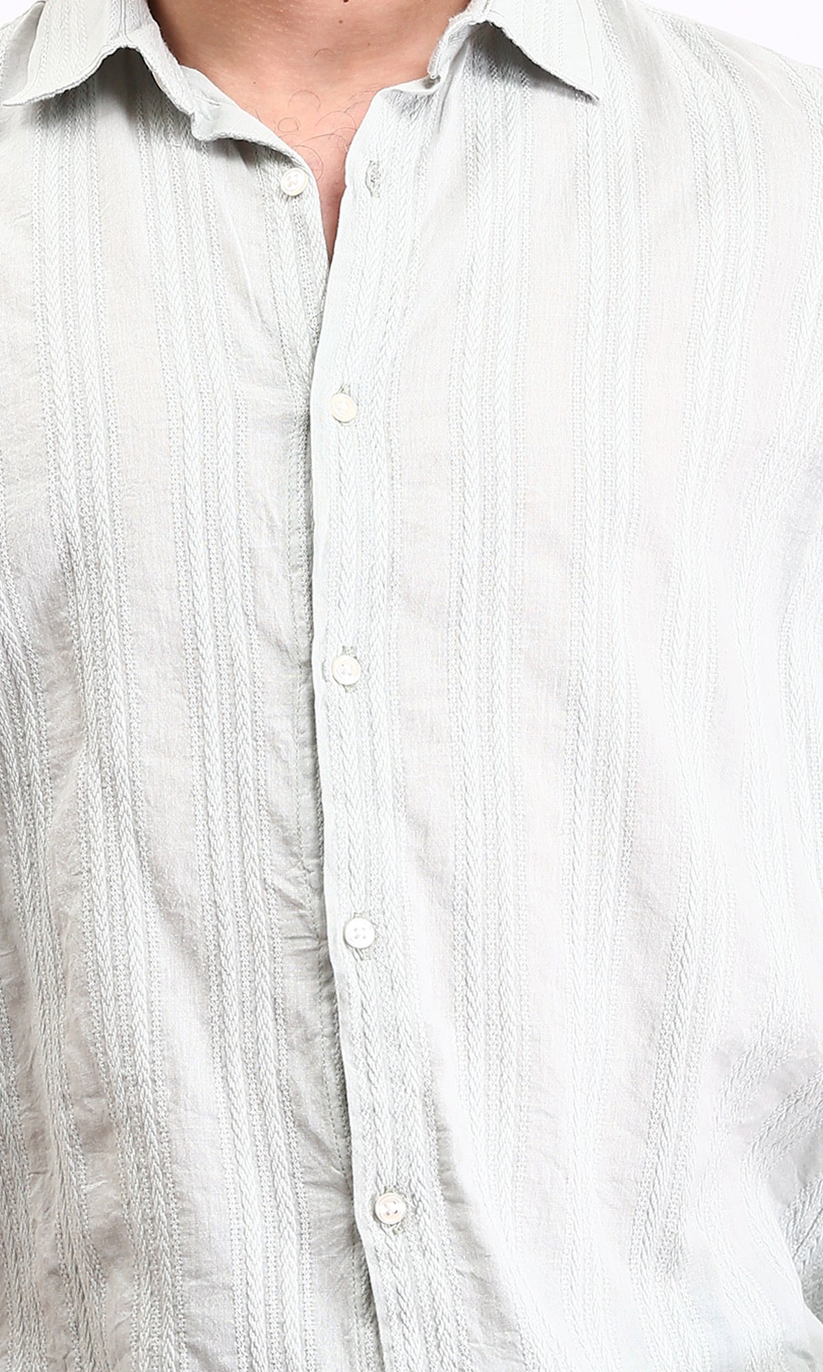 R211746 - Short Sleeves Lightweight Cotton Shirt - Pastel Olive