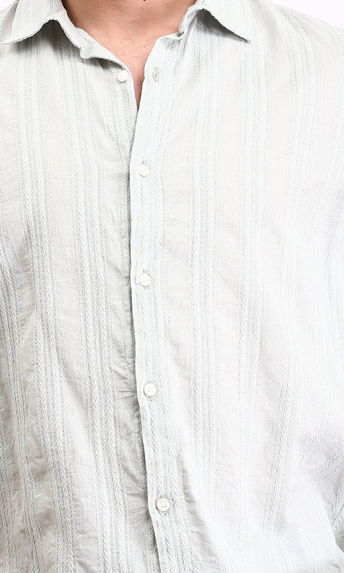 R211746 - Short Sleeves Lightweight Cotton Shirt - Pastel Olive