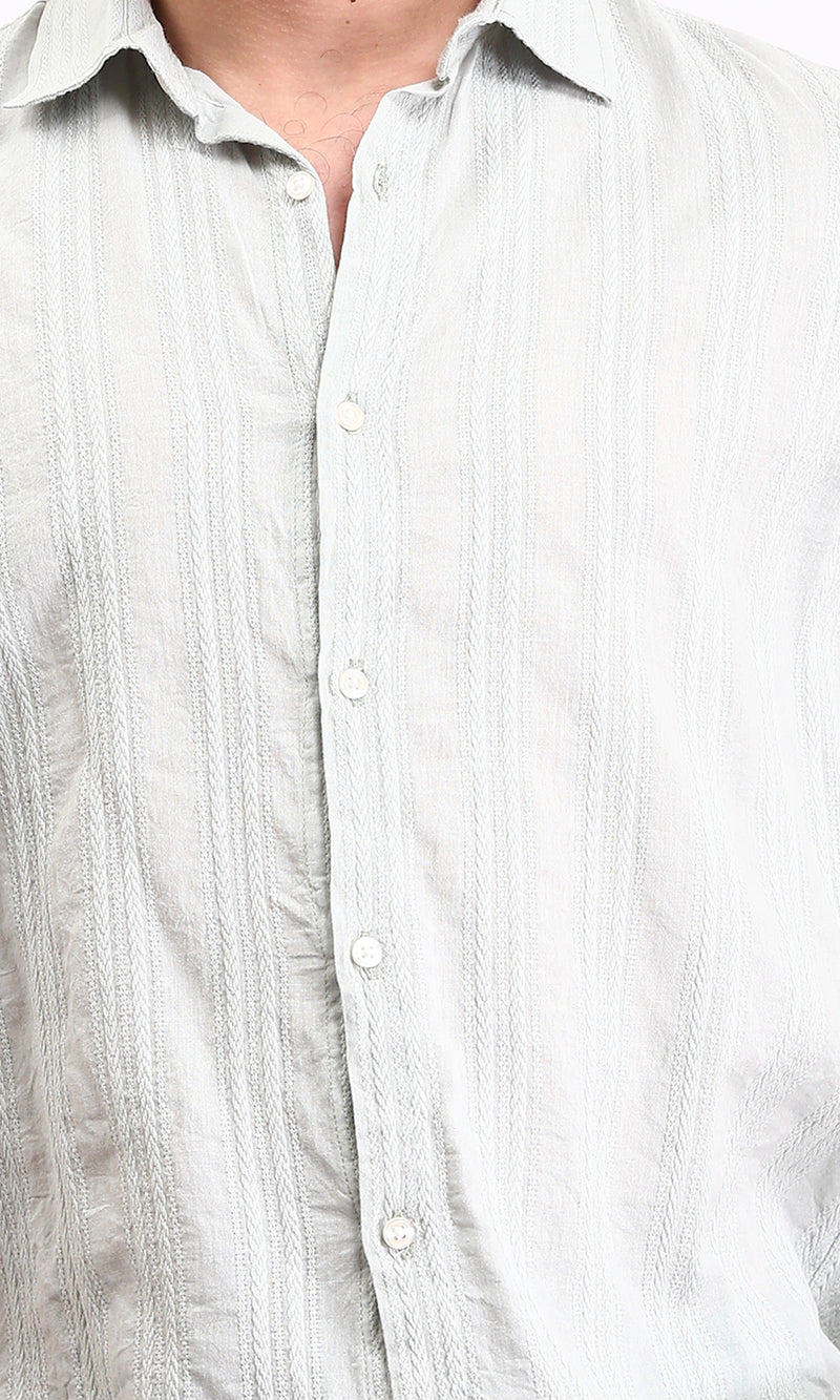 R211746 - Short Sleeves Lightweight Cotton Shirt - Pastel Olive