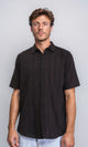 R211747 - Short Sleeves Lightweight Cotton Shirt - Black