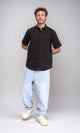 R211747 - Short Sleeves Lightweight Cotton Shirt - Black