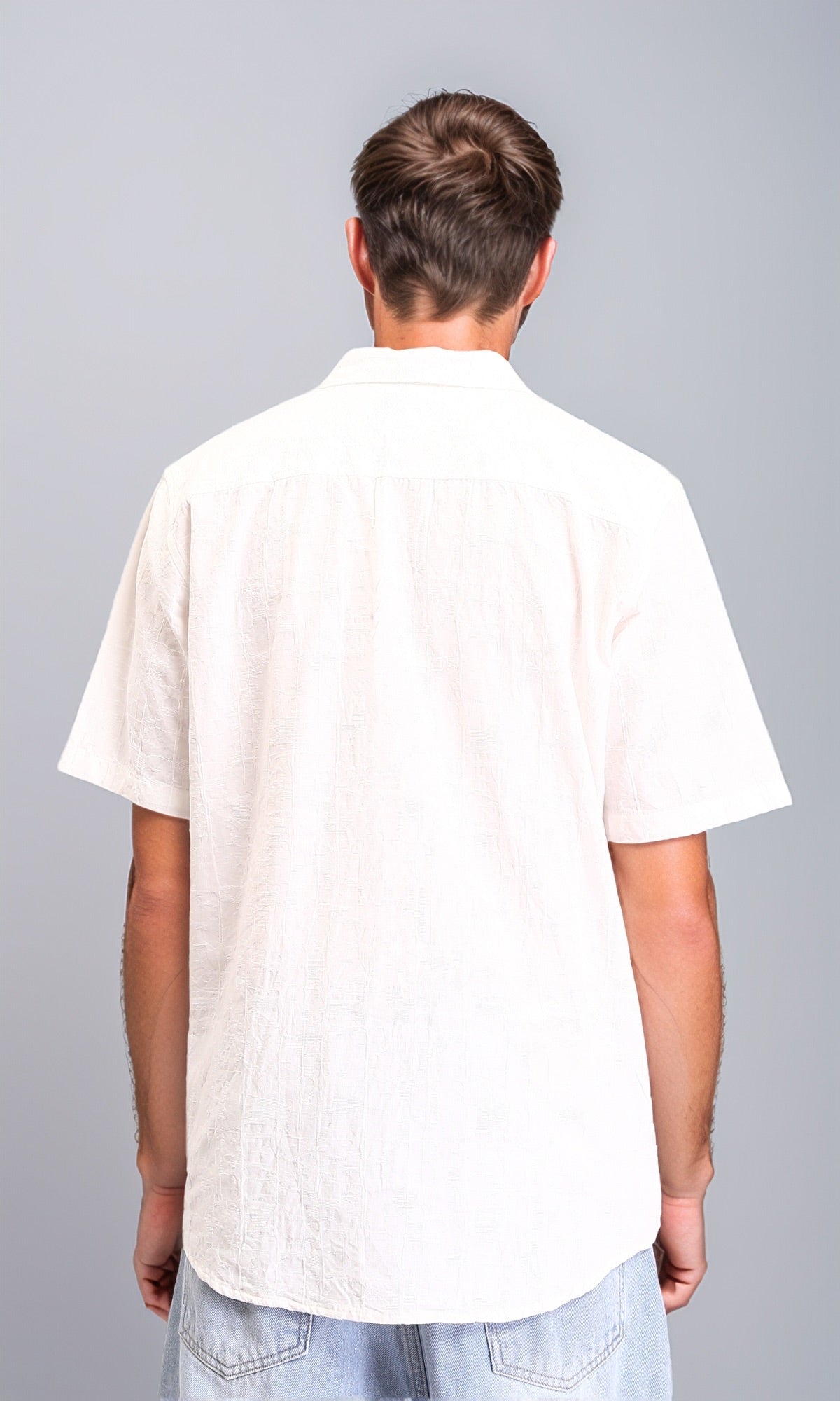 R211749 - Regular Fit Textured Cotton Shirt - White