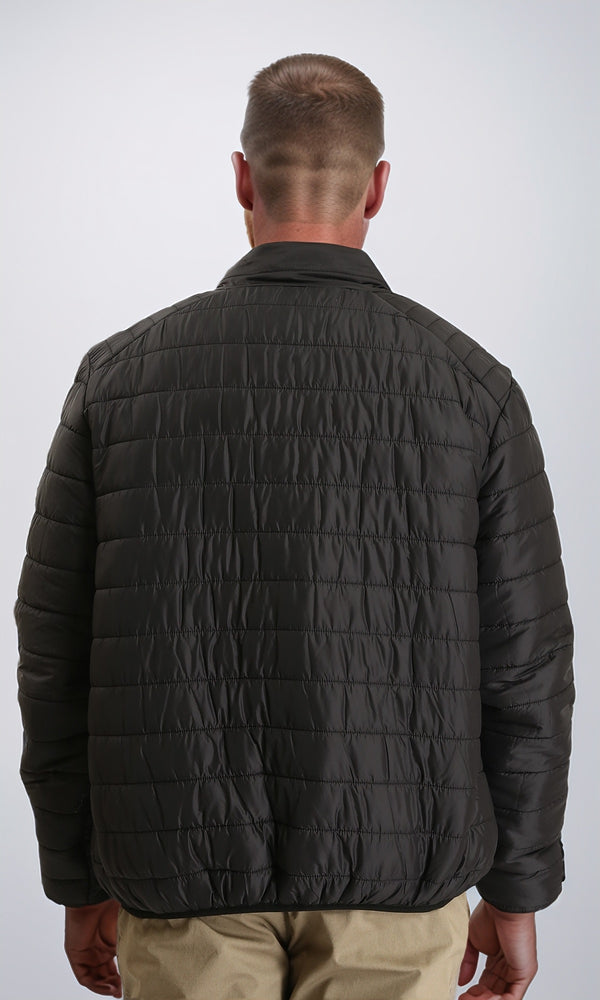 R211816 - Mock Neck Zipped Bomber Jacket - Black