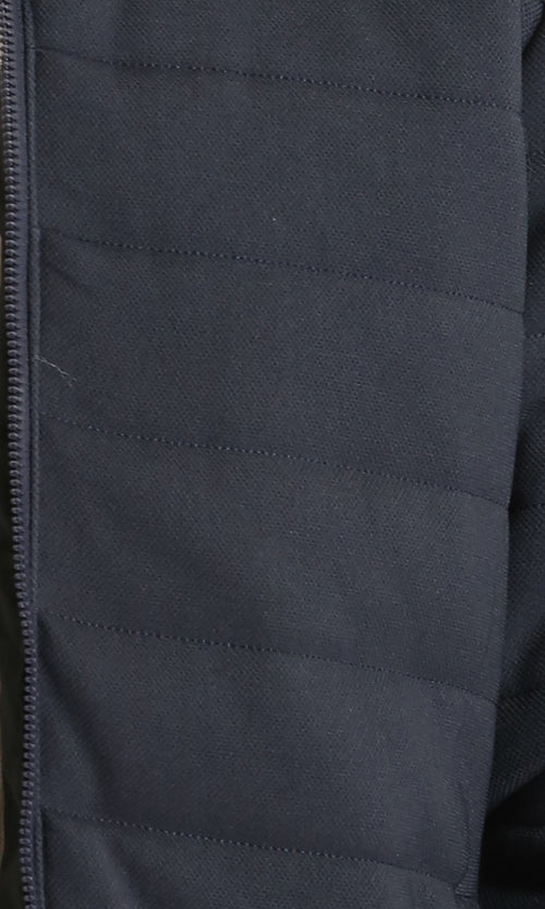 R212009 - Long Sleeves Bomber Jacket with Hem - Dark Navy Blue